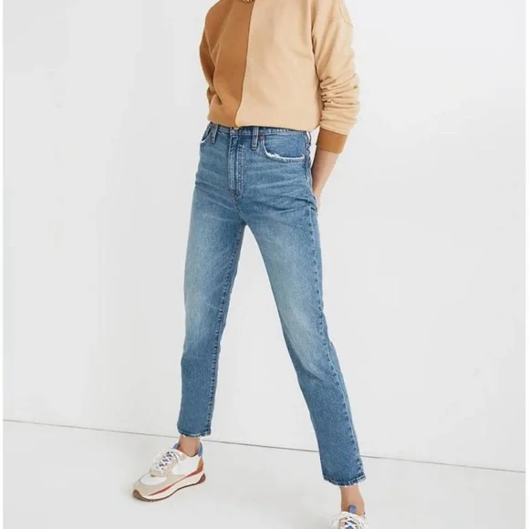 Madewell Classic Straight Denim Jeans in Fawn Wash Size 23 - Picture 1 of 7